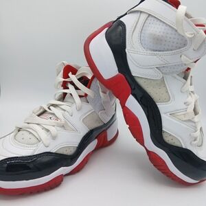 Jordan 6 Rings Shoes Youth Size 6.5Y White Black Red DQ8431-106 Retro Basketball